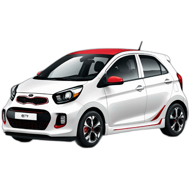 Kia Picanto GT line blanco con detalles rojo emoji