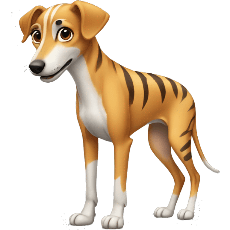 Fawn tiger greyhound sitting emoji