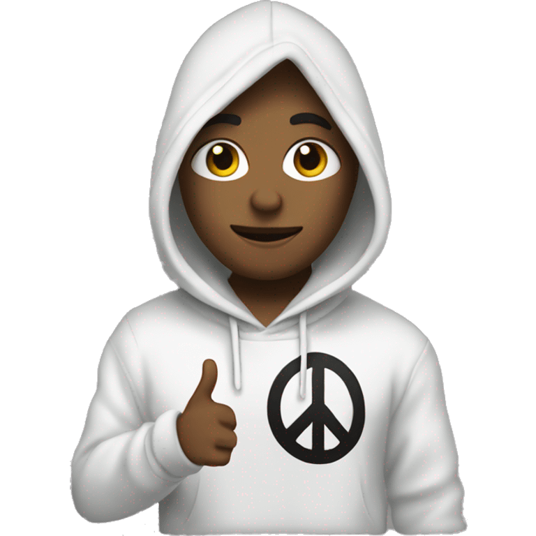 Me in a hoodie peace sign  emoji