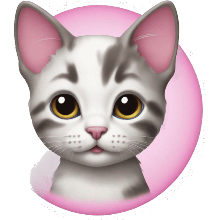 Kitten with pink details emoji