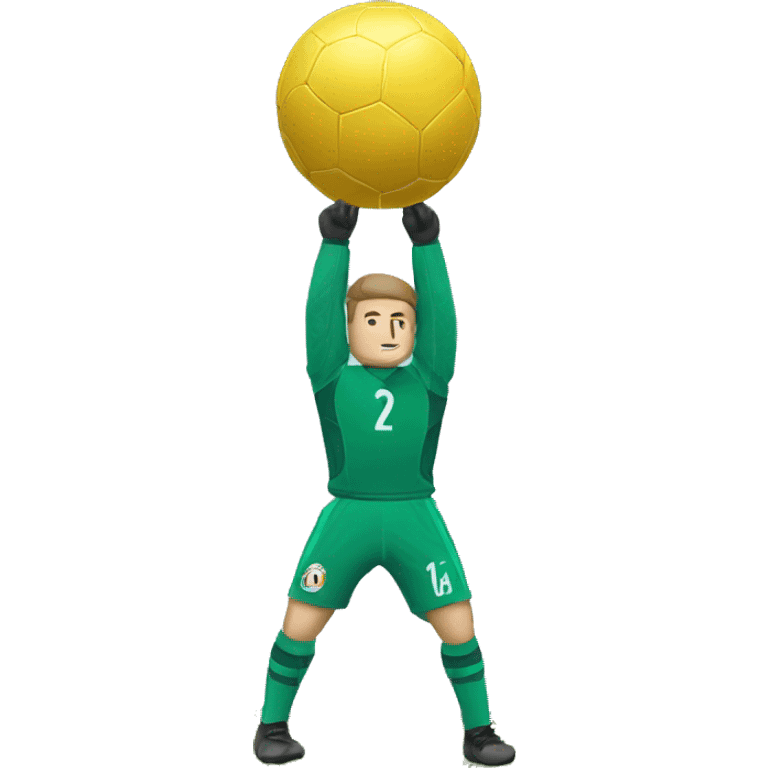 Gardien de foot qui arrete un ballon emoji