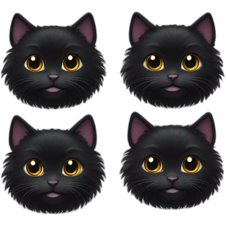 Fluffy black cat emoji