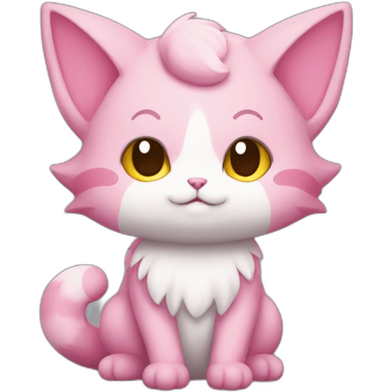 Sitting-bicolor-fairy-type-pink-cat-pokemon emoji