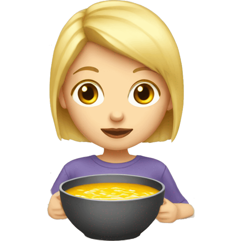 Blond-girl-eating-soup emoji