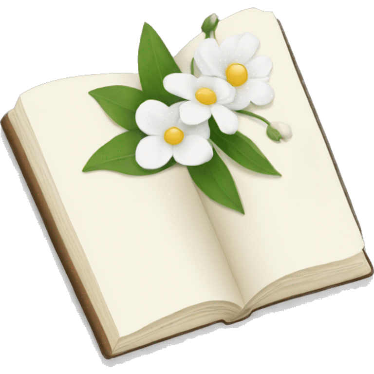 book with white flowers emoji