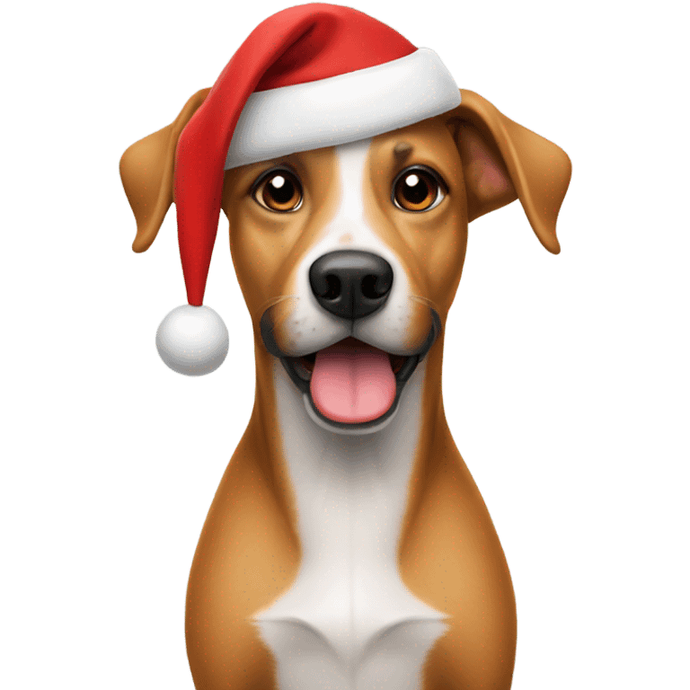 Dog wearing santa hat  emoji