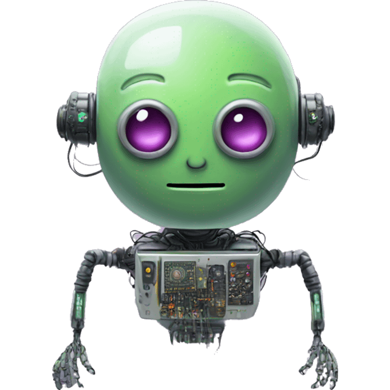 Alien robot with wires and circuits emoji