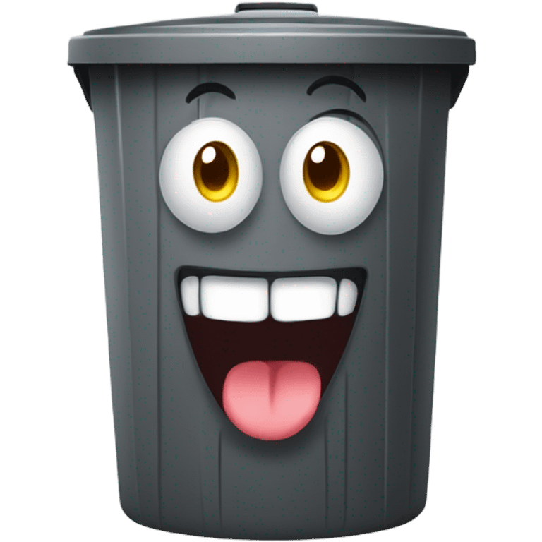 trash can with a face emoji