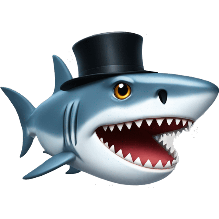 Shark with tophat emoji