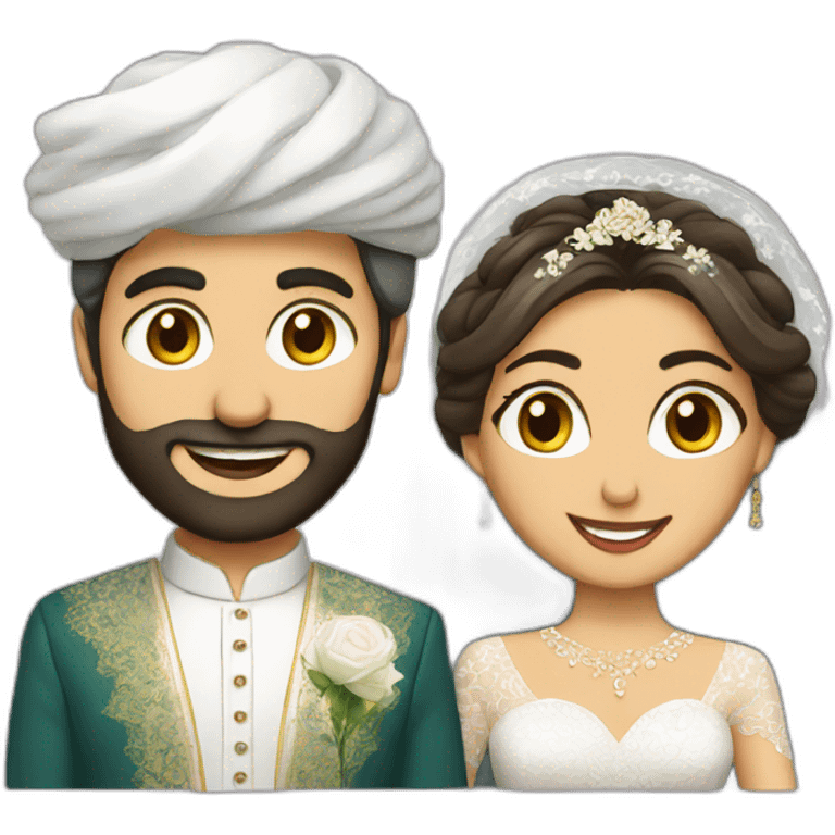 Iranian bride and groom emoji