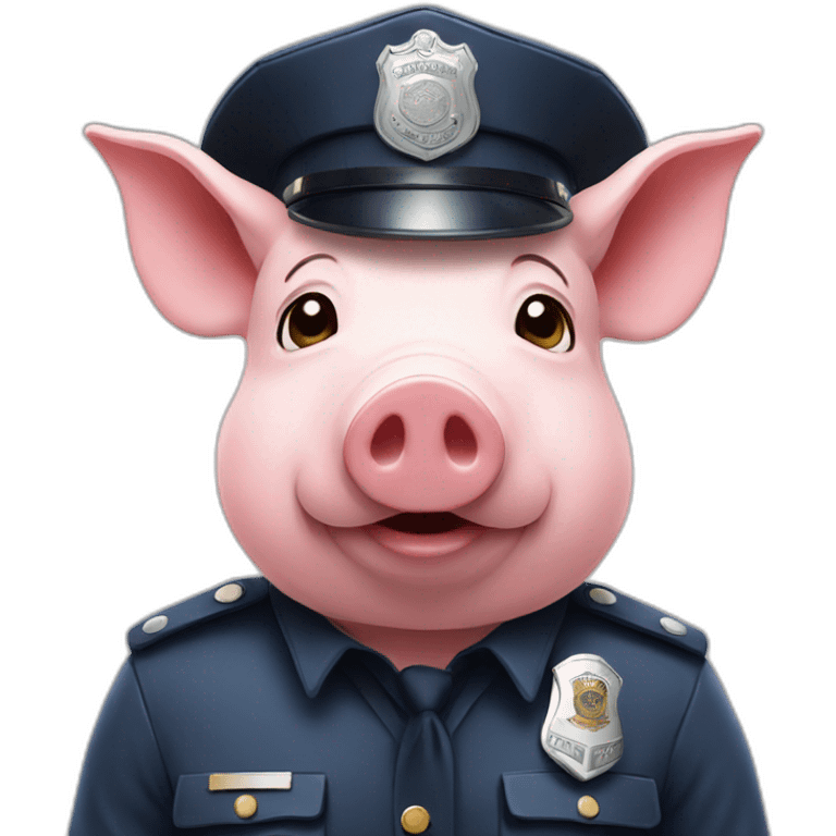 Pig with a police hat emoji