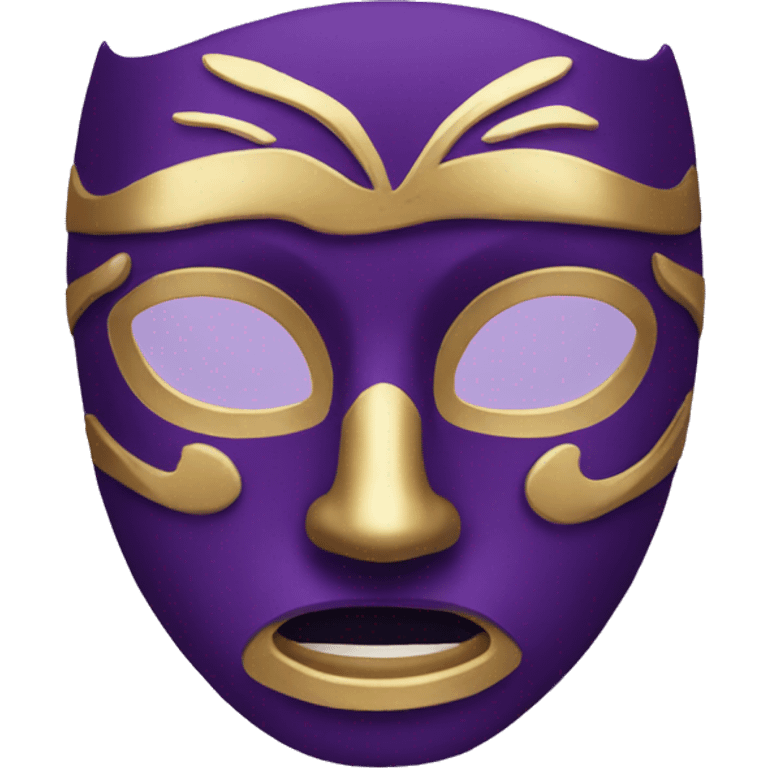 purple mask with golden emoji