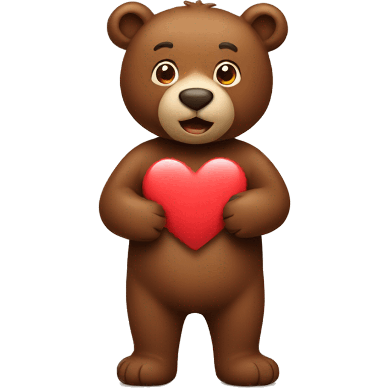 brown bear with heart emoji