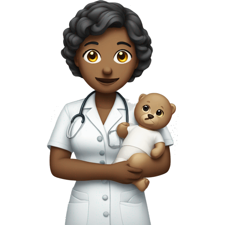 Nurse holding bany emoji