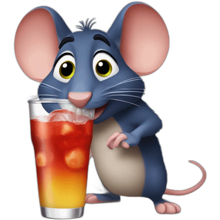 Ratatouille drinking soda emoji