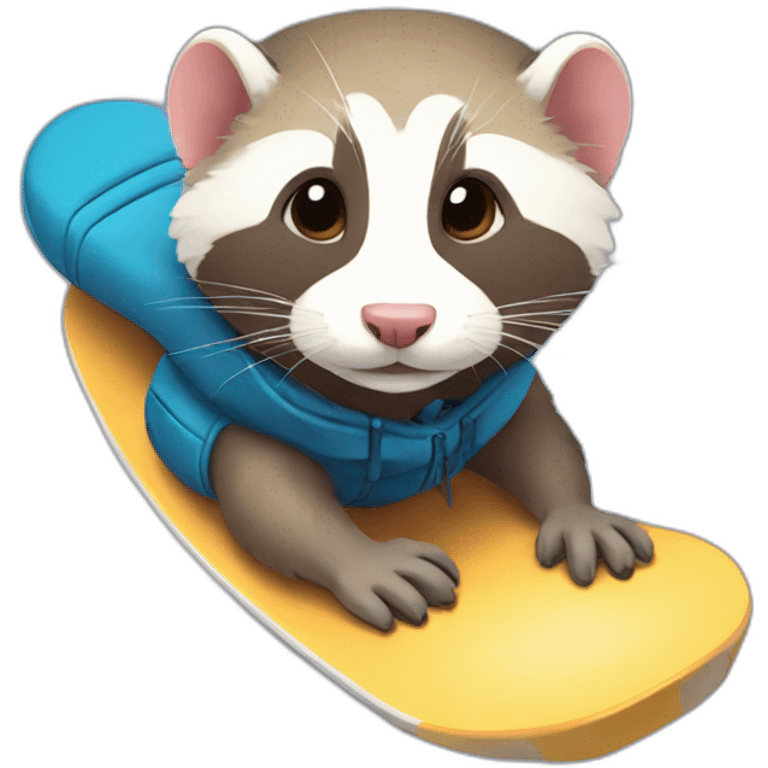 ferret snowboarding emoji