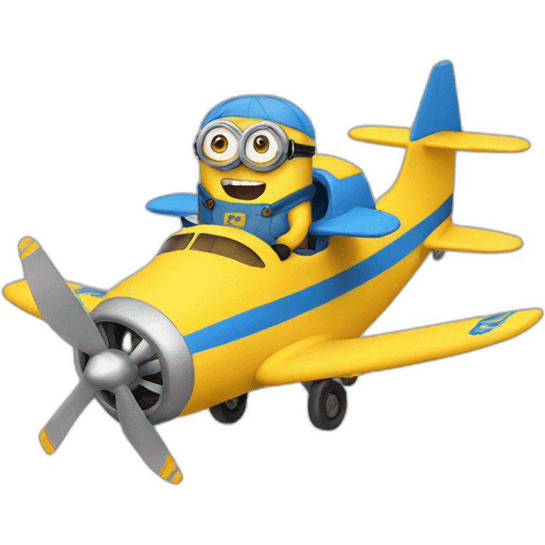 Minion flying plane emoji