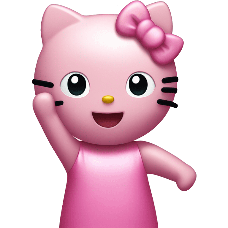 hello kitty raising both hands emoji