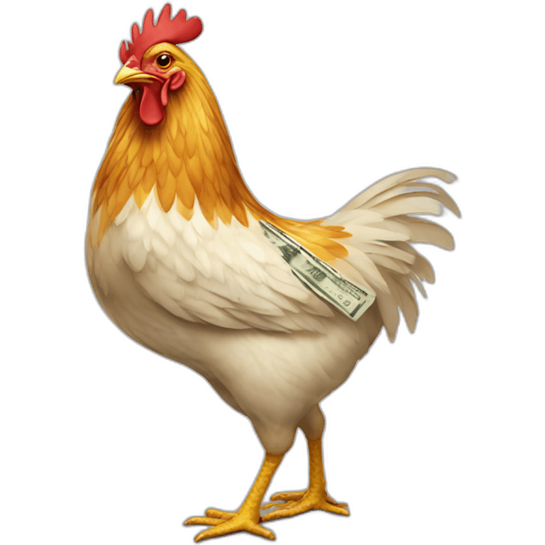 chicken-with-cash emoji