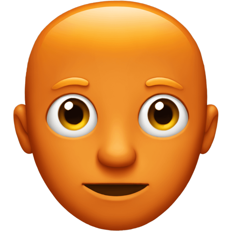 orange man with large circular head and no facial features emoji