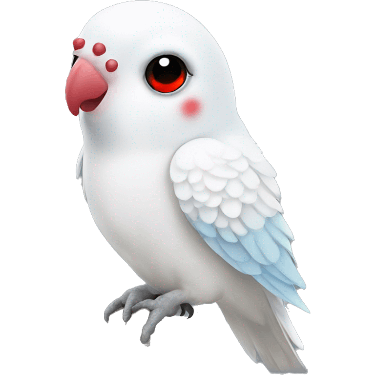 white budgie parrot with red eyes emoji