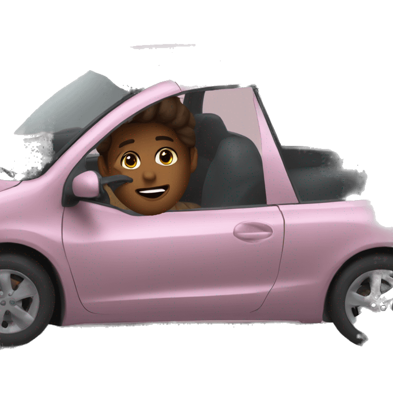 rose driving home fast human emoji