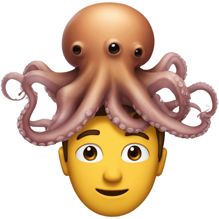 Guy with a ocotopus on his head emoji