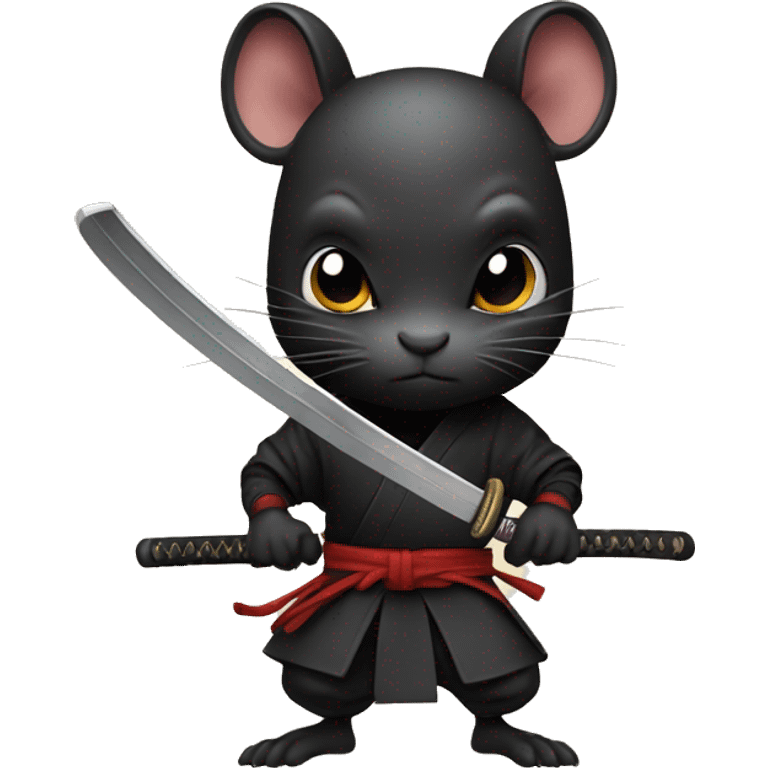 ninja black rat with katana emoji