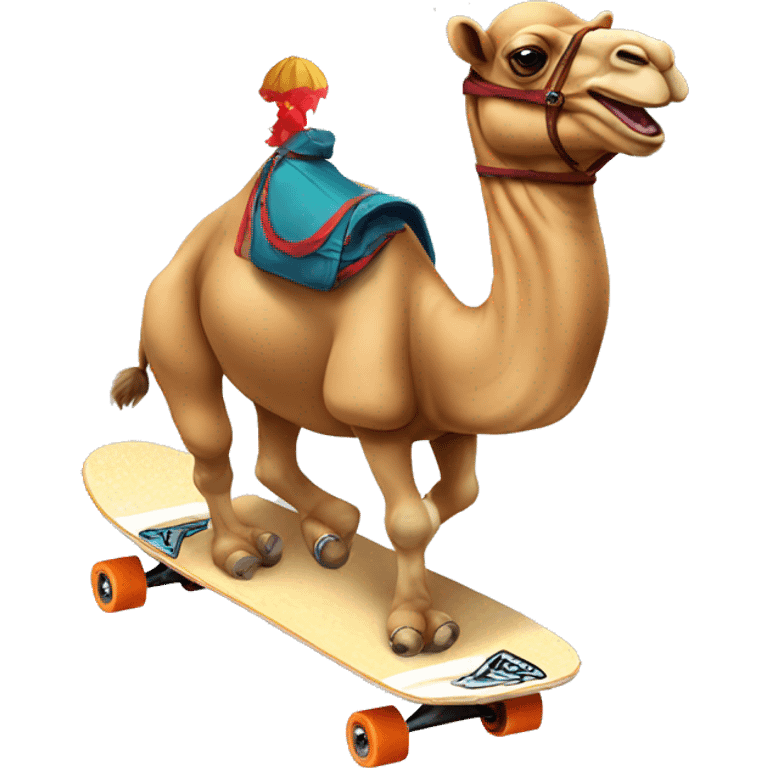 Camel riding skateboard  emoji