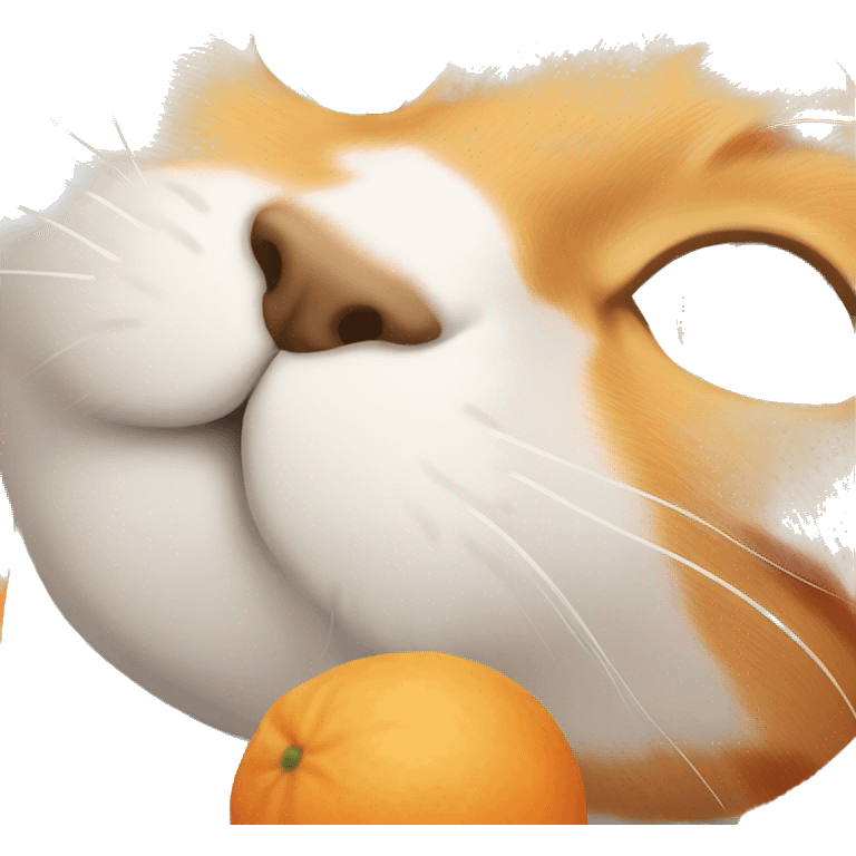 orange cat sniffing emoji