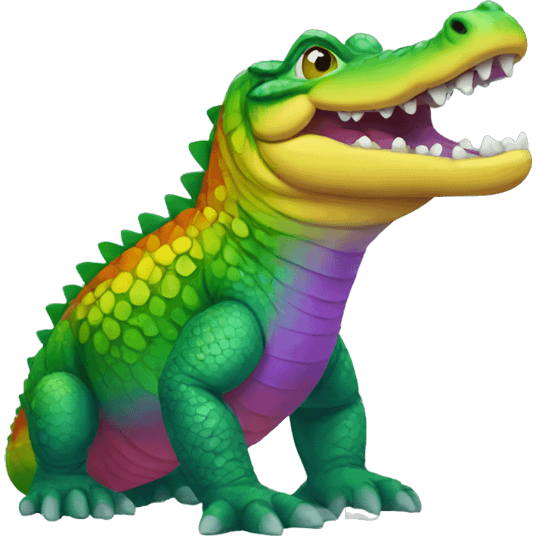 Rainbow Alligator Full Body emoji