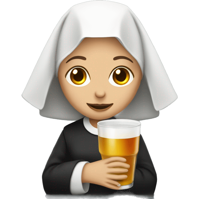 Nun with drink emoji