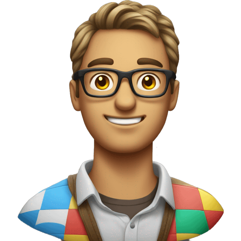 Nerdy guy playing board games emoji