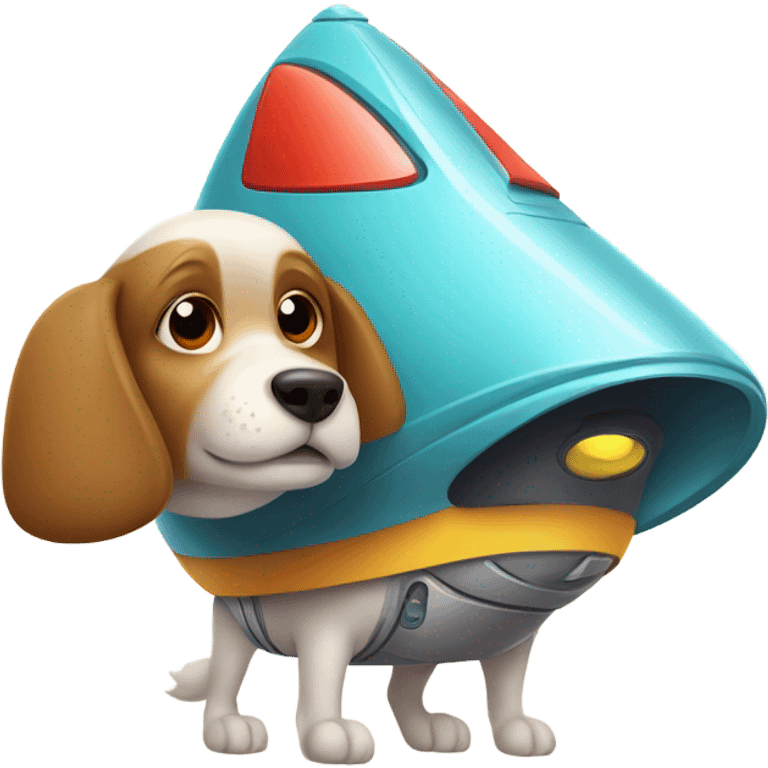 Dog with a spaceship on his head emoji