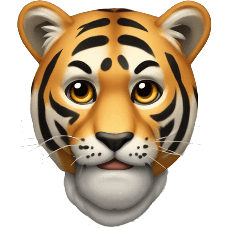 máscara de tigre con un manto por atras emoji