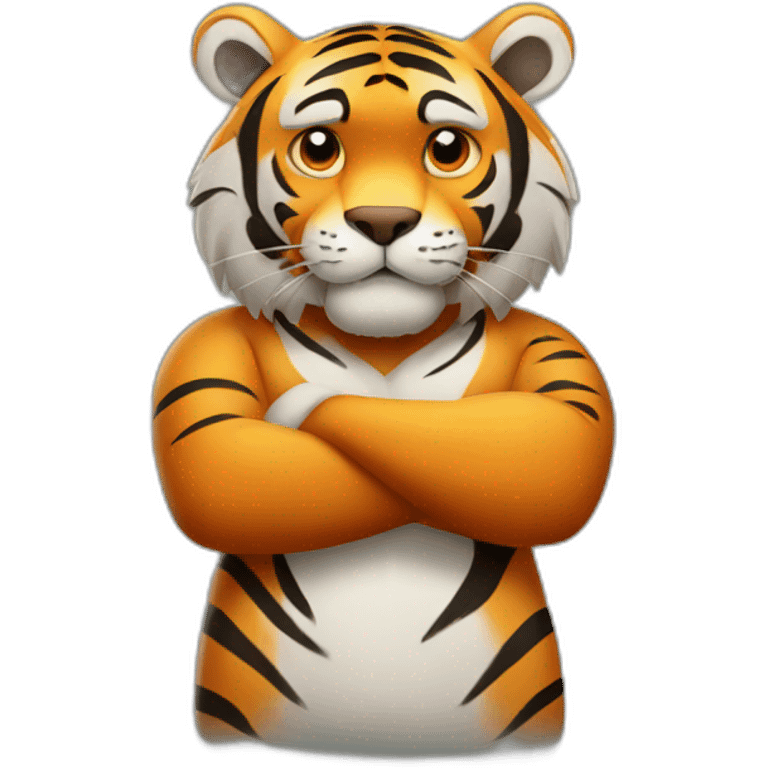 Tiger with his arms crossed emoji