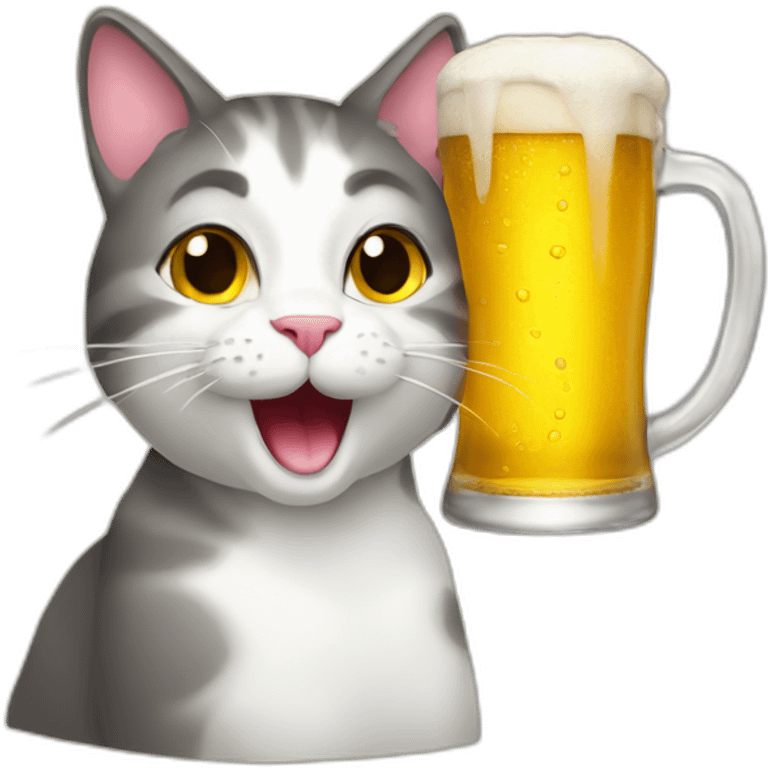 Cat drink beer emoji