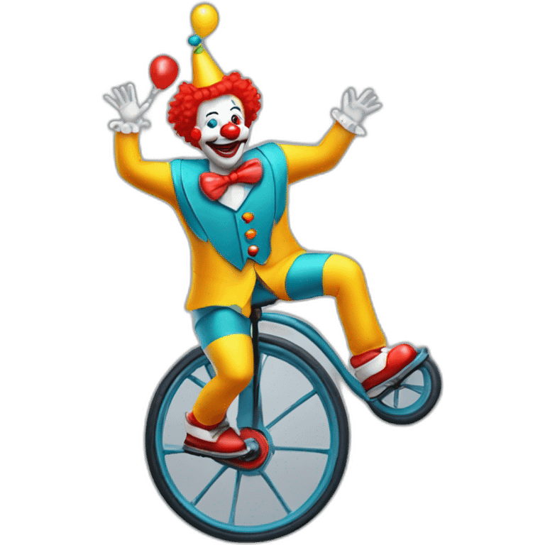 funny clown on a unicycle emoji