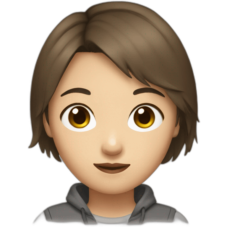 asian teen with short brown hair emoji