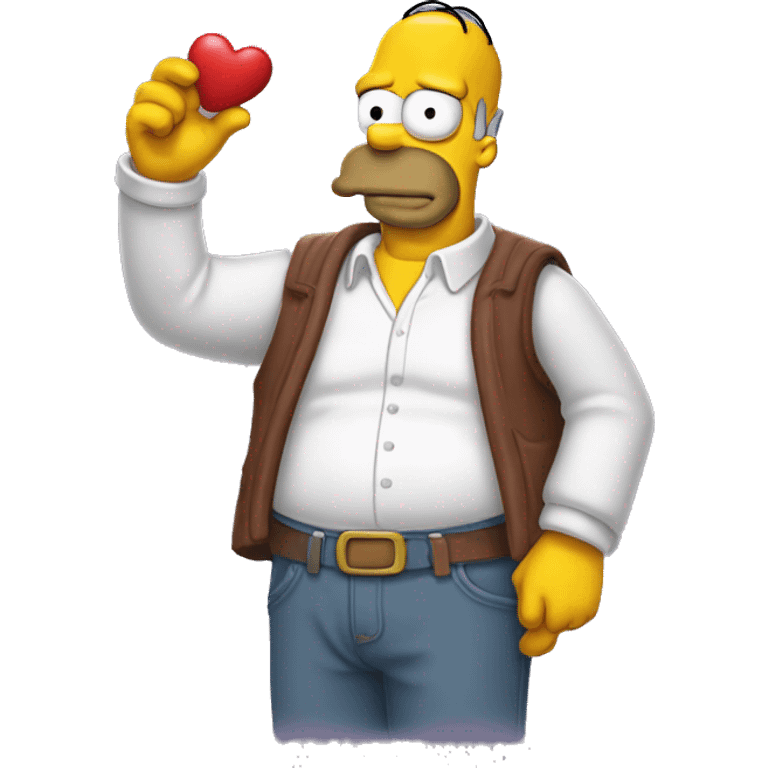 Homer simspson qui fait un coeur emoji