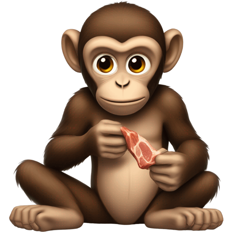 Monkey eating meat emoji