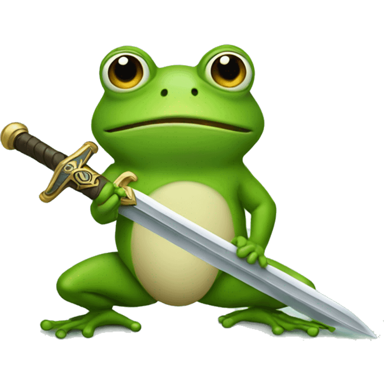 Frog holding a sword  emoji