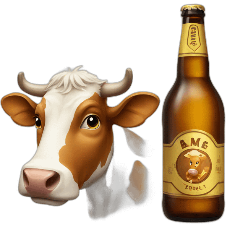 Cow avec une bière emoji