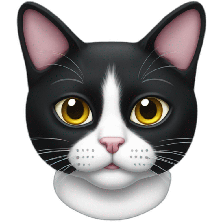 tuxedo cat with eye patch emoji