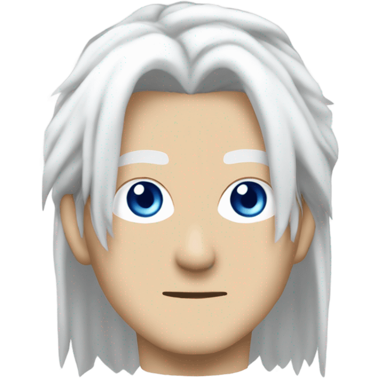 Satoru Gojo blue eyes, white hair  emoji