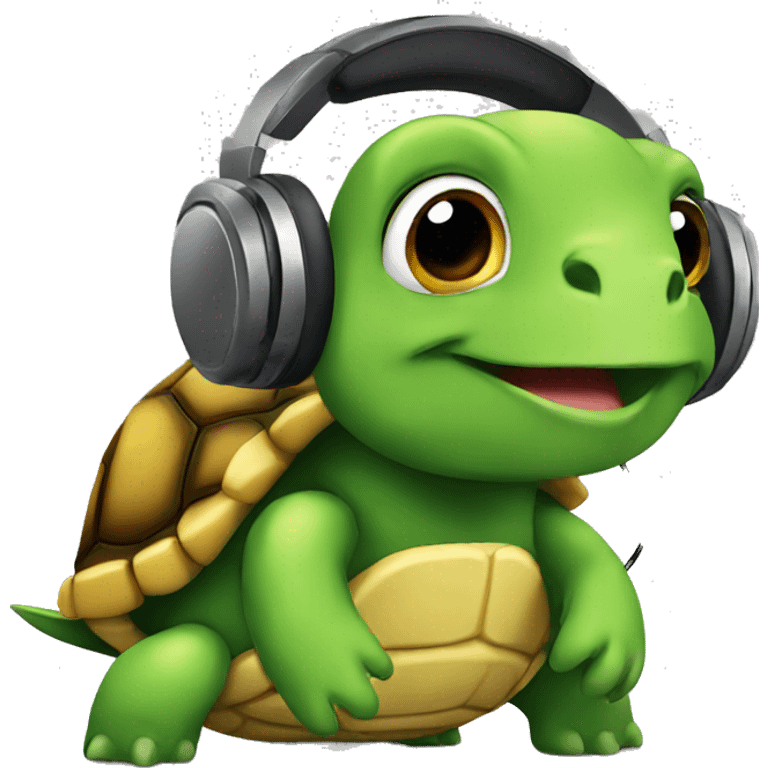 turtle listening to music  emoji