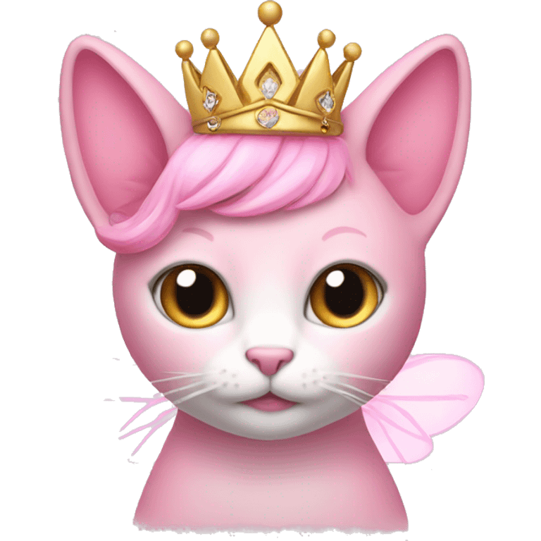 Pink fairy cat wearing a tiara emoji