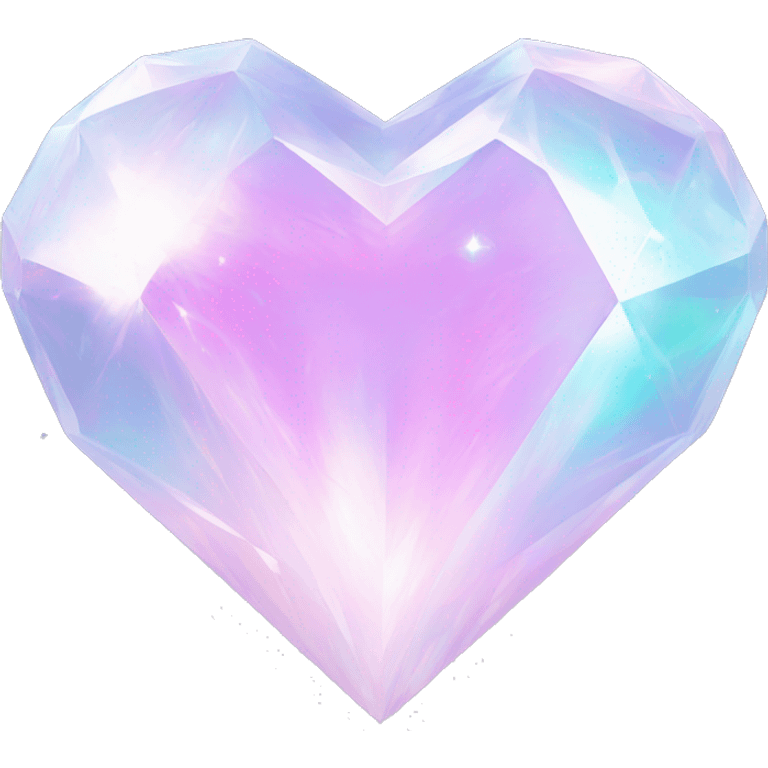 Pastel White iridescent nebula diamond heart emoji