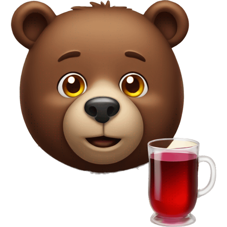 Bear with mulled wine  emoji