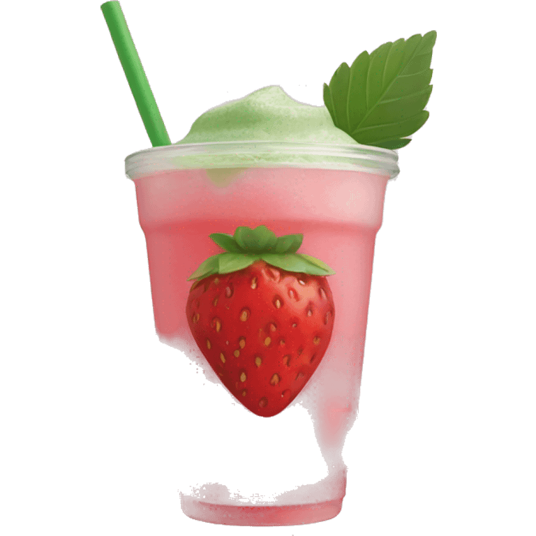 strawberry iced matcha emoji